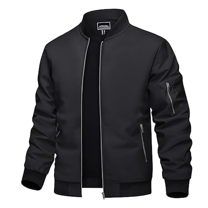 Men’s Stylish Thermal Jacket with Zipper Pockets – Windproof Protective Nylon Jacket for Cold Weather