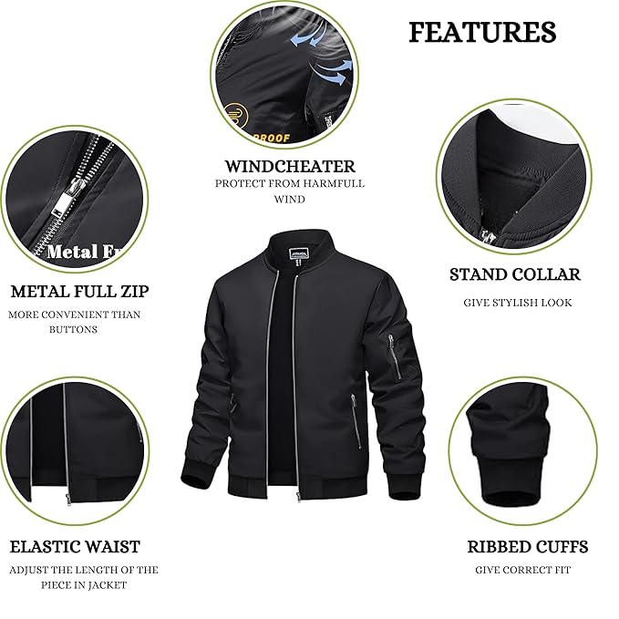 Men’s Stylish Thermal Jacket with Zipper Pockets – Windproof Protective Nylon Jacket for Cold Weather - Image 3
