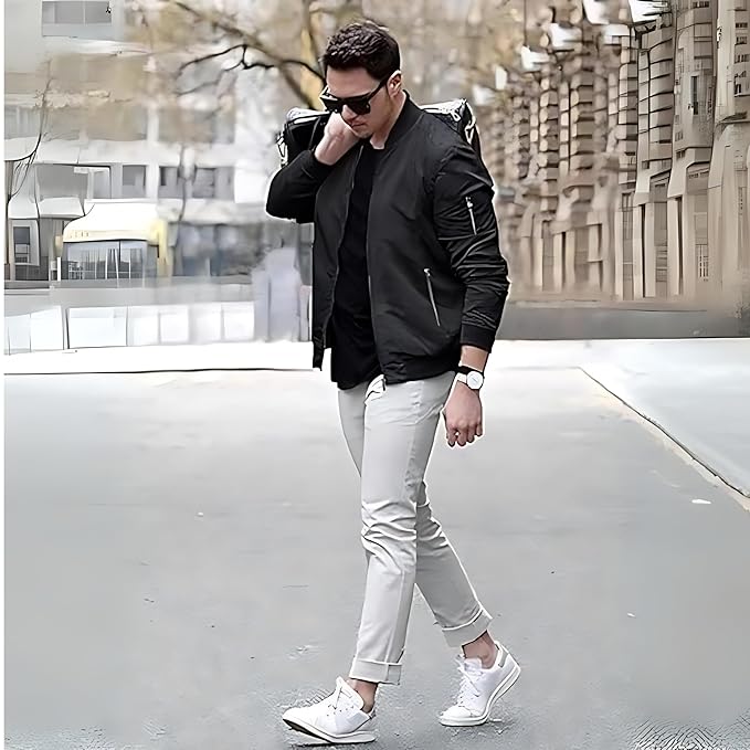 Men’s Stylish Thermal Jacket with Zipper Pockets – Windproof Protective Nylon Jacket for Cold Weather - Image 5