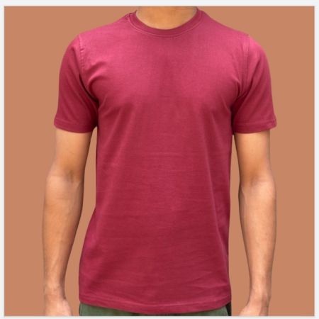 Men’s Premium Maroon Solid Round Neck T-Shirt